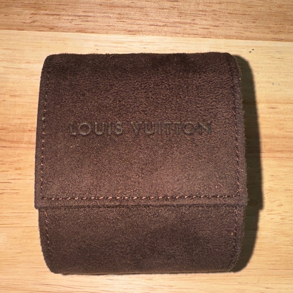 Louis Vuitton Brown Suede travel watch Case